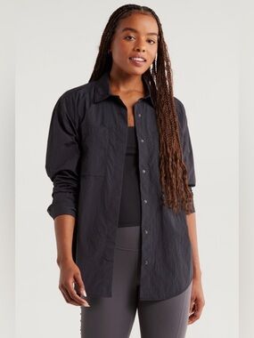 NWT Zella Black Travel Lite Shirt Jacket in Size Small